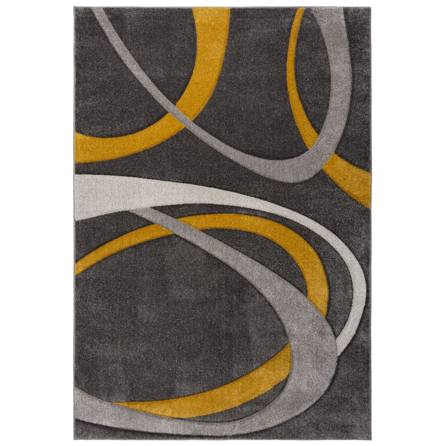 Abstrakter Moderner Designerteppich in Grau-Ocker_ leicht zu pflegender Teppich - UCK Serie von Kadima Design_Grau-Ocker_#sku_BARK503119375680-BARK503119375681-BARK503119375682#