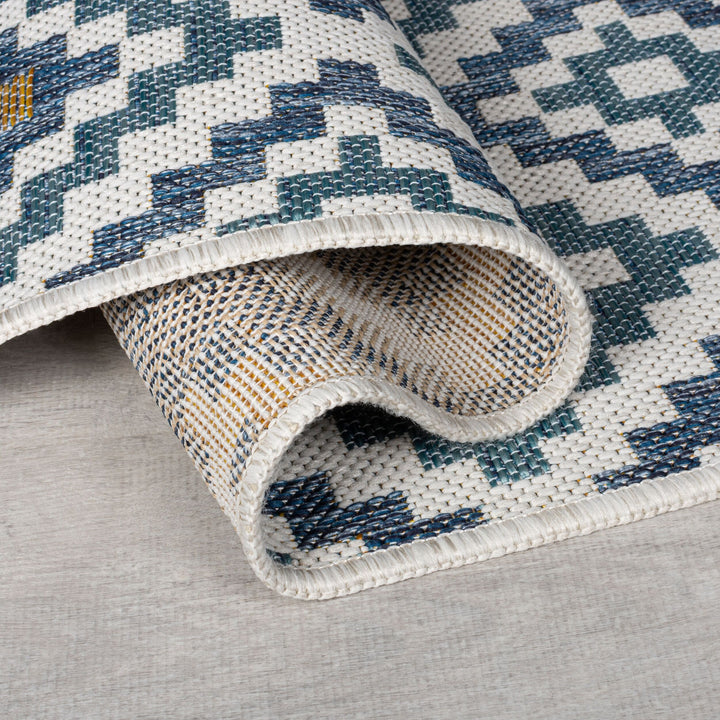 Outdoor Teppich Rauten Muster - Geometrisch - Balkon schmutzabweisend_Läufer_