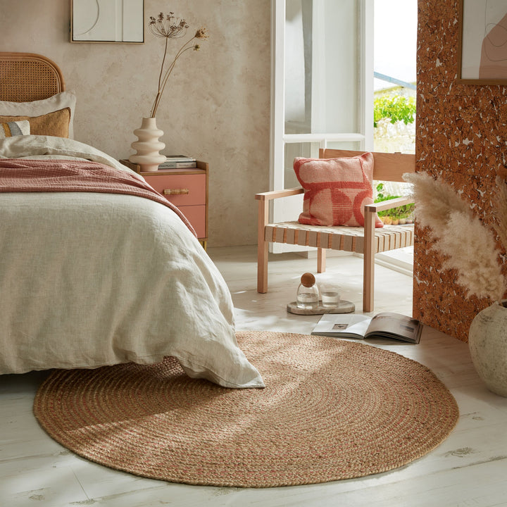 Handgewebter Jute-Teppich in Naturtönen EDEN von Kadima Design_Braun-Rosa_#sku_BARK503119374582-BARK503119374583#