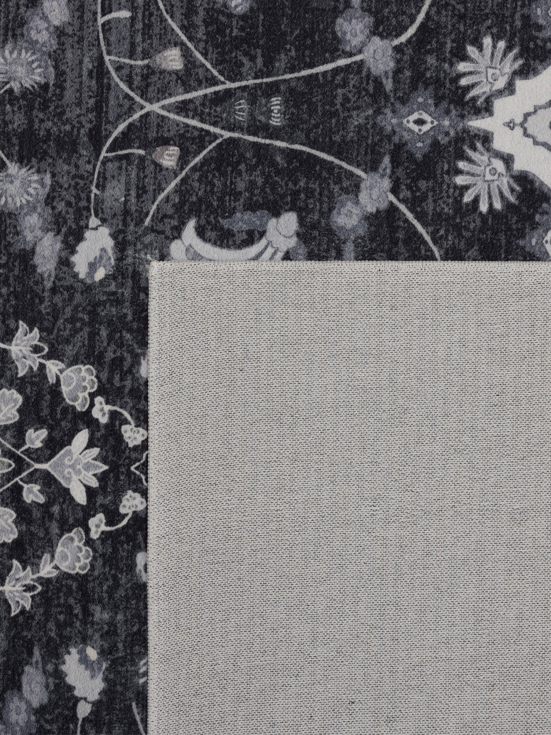 Teppich Schwarz-Creme-Grau rechteckig Polyester (Kurzflor) Interieur Wohnaccessoire Dekor