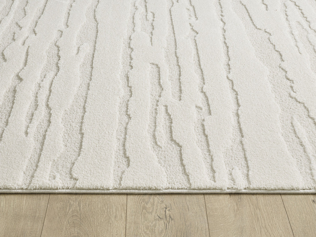 Teppich Creme Streifen rechteckig Polyester Interieur Wohnaccessoire Skandinavisch CETINA Dekor_