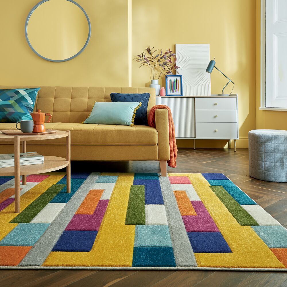 Langlebiger Designer-Teppich mit abstraktem Muster - maschinengewebt_Multi_Rechteckig_