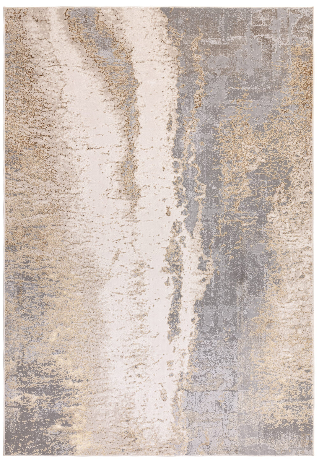 Designerteppich 120x170cm - Marmor-Optik - Flachflor 0-8cm - Grau-Silber-Gold - pflegeleicht - ideal für kleine Wohnzimmer - Kadima Design_
