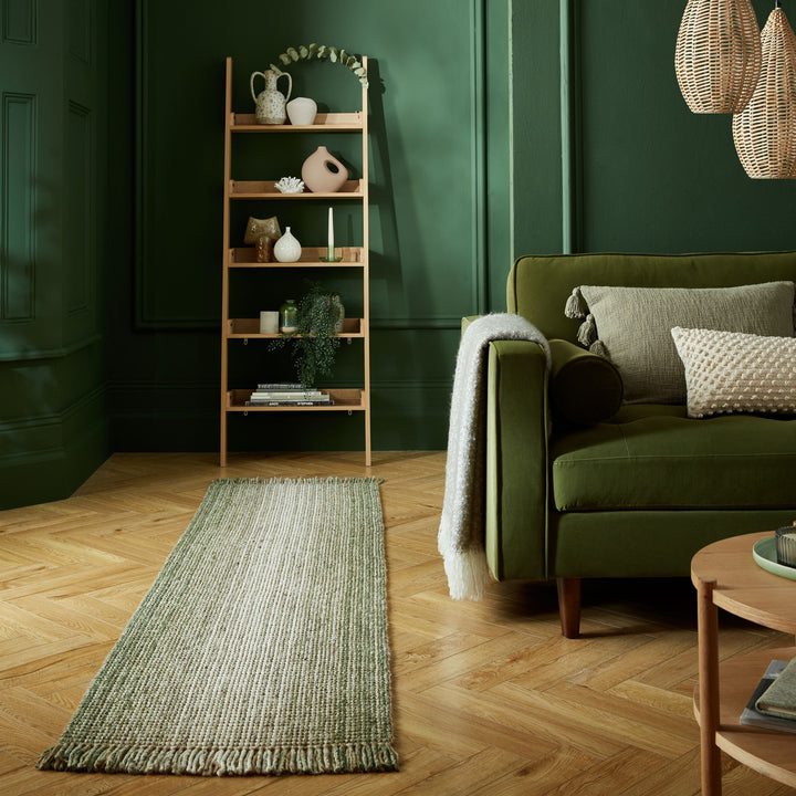 Luxus Handgewebter Teppich - Jute & Wolle Mix - Kollektion WEAVER von Kadima Design_Grün_#sku_BARK503119374594#