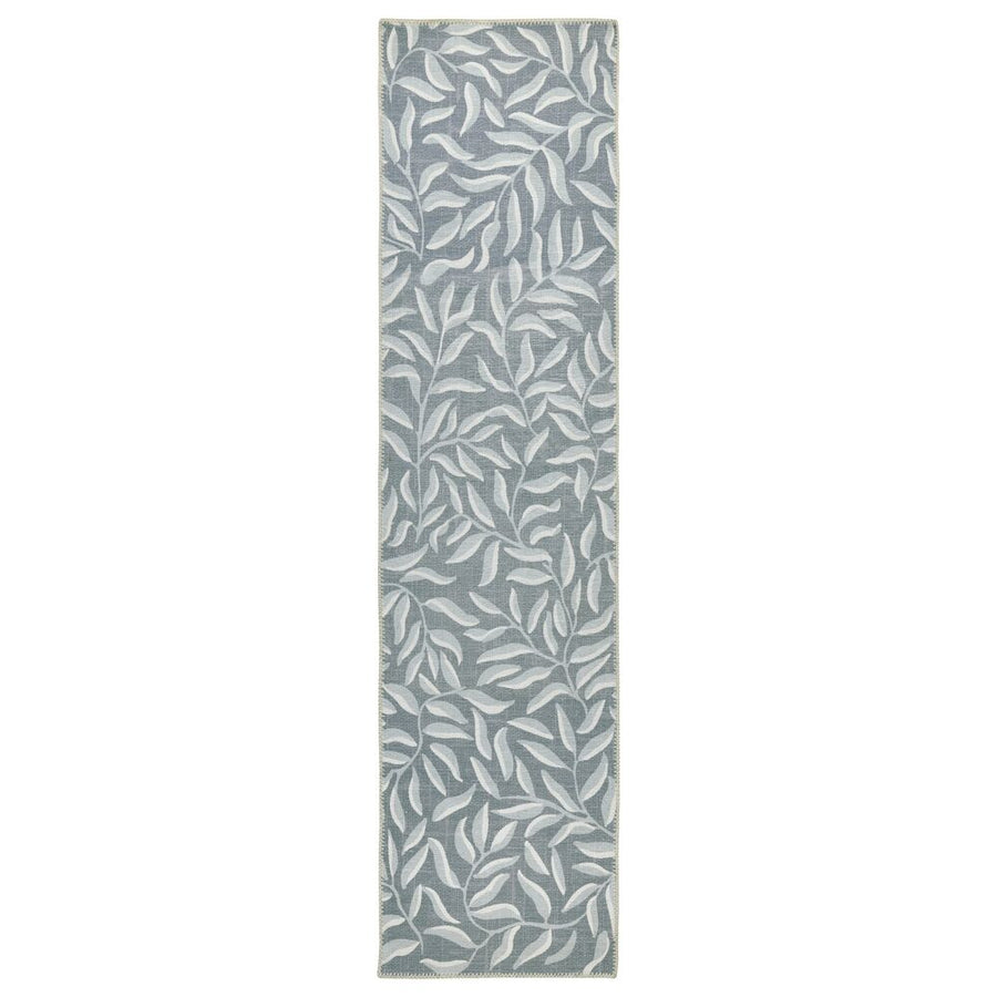 Maschinenwaschbarer Teppich CLYDE - Florales Muster_ 100% recycelt_ leicht_ grau-grün_ von Kadima Design_Grau-Grün_#sku_BARK503119375963#