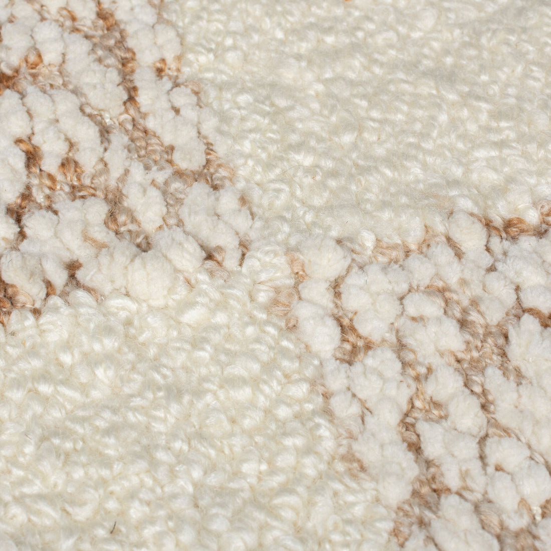 Teppich Kurzflor Karo Muster - Geometrisch - Wohnzimmer Beige-Natur Rechteckig