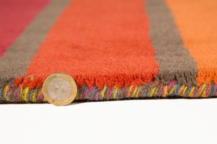 Wollteppich Bunt Streifenmuster handgetuftet DERWENT KATE - Multi 80x150 cm_Rechteckig_