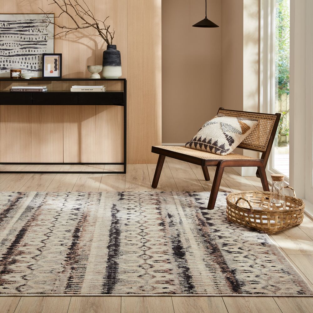 Recycelter Designer Teppich für beheizte Böden_Naturfarben_Rechteckig_