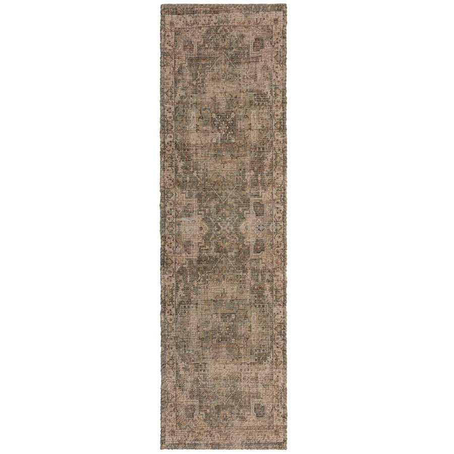 Robuster Vintage-Teppich aus Jute und Polyester_ Distressed-Design_ ideal für viel genutzte Räume_ rutschfest_ braun-grün - DEEPE Kollektion von Kadima Design_Braun-Grün_#sku_BARK503119375951#