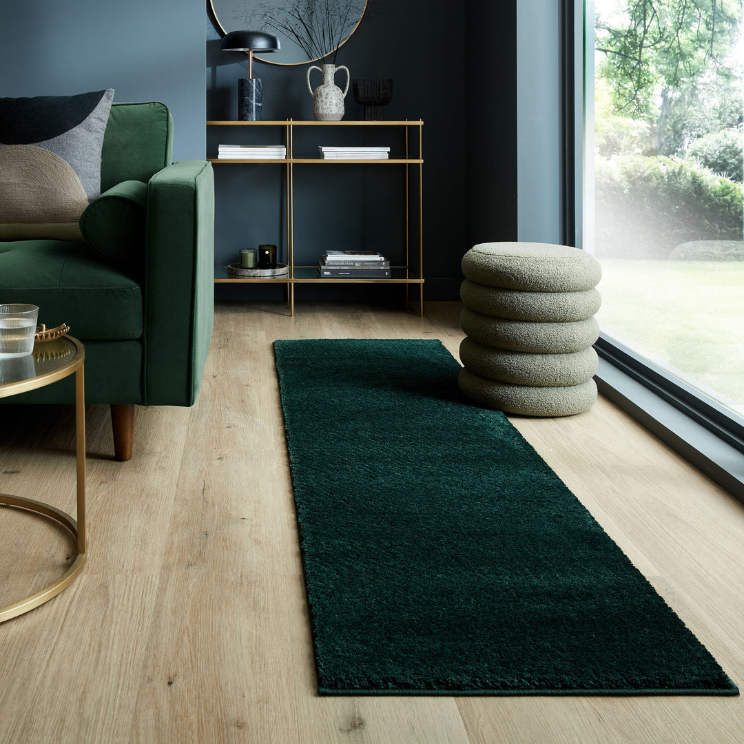 Samtweicher Teppich aus 100% recyceltem Material_Grün_Läufer_