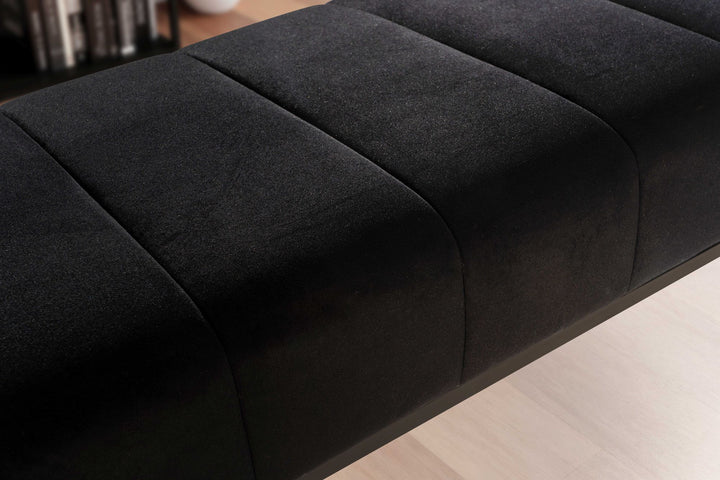Sitzbank Samt 108x40x40 cm Flur Polsterbank mit Metallgestell - Design Bettbank Schlafzimmer Gesteppt - Flurbank Garderobenbank Modern_