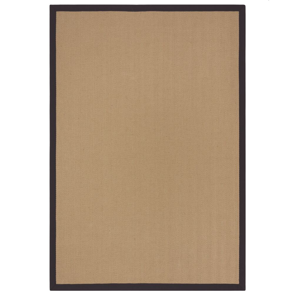 Jute-Teppich mit Fischgrätenmuster und Bordüre TRENT KIRA_Rechteckig_