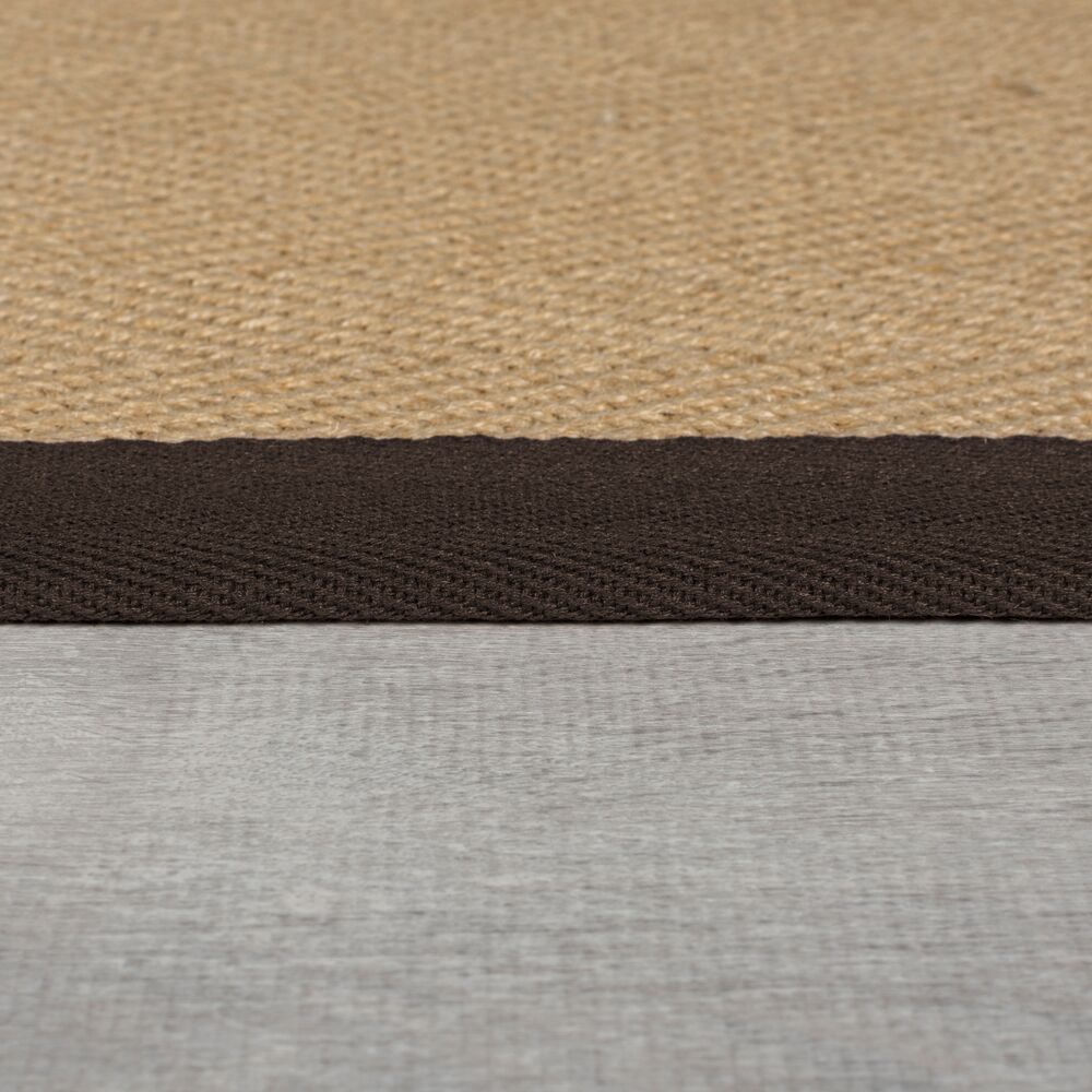 Teppich Jute mit Bordüre - Geometrisch-Design TRENT KIRA - Braun 120x170 cm_Rechteckig_