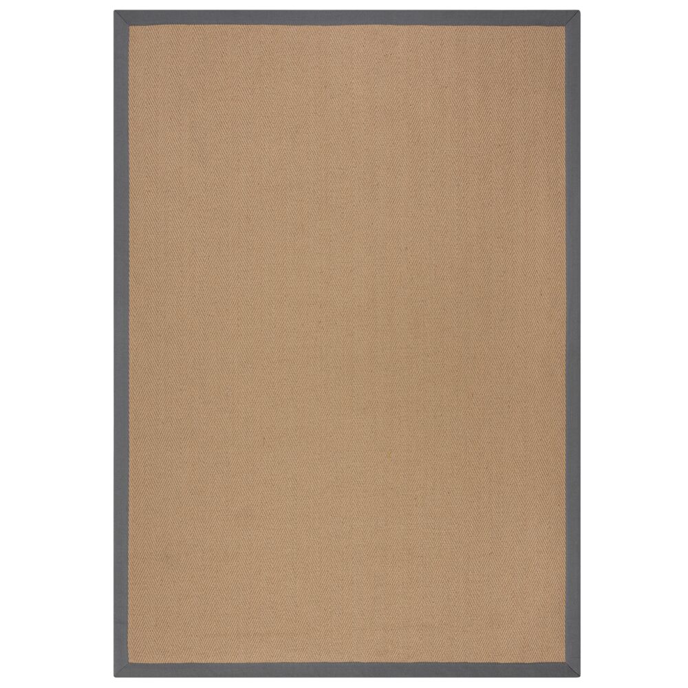 Jute-Teppich mit Fischgrätenmuster und Bordüre TRENT KIRA_Rechteckig_