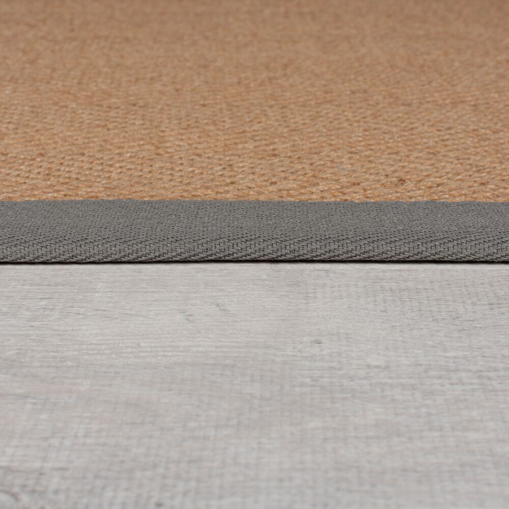 Teppich Jute mit Bordüre - Geometrisch-Design TRENT KIRA - Grau 120x170 cm_Rechteckig_