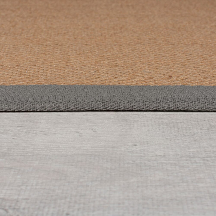 Teppich Jute mit Bordüre - Geometrisch-Design TRENT KIRA - Grau 120x170 cm_Rechteckig_