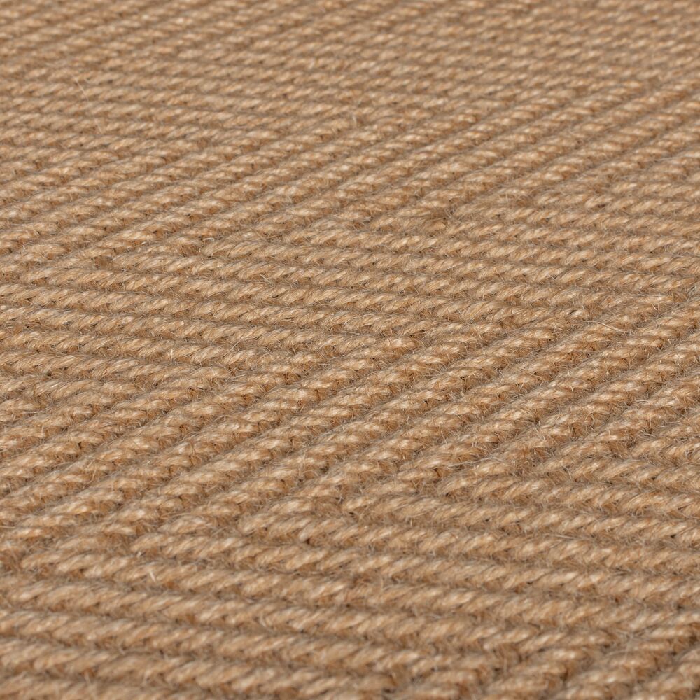 Jute-Teppich Fischgrätenmuster Bordüre rutschfest Naturfaser_Grau_Rechteckig_
