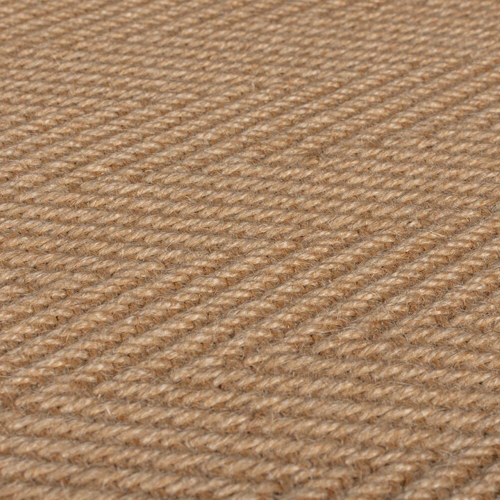 Jute-Teppich Fischgrätenmuster Bordüre rutschfest Naturfaser_Grau_Rechteckig_
