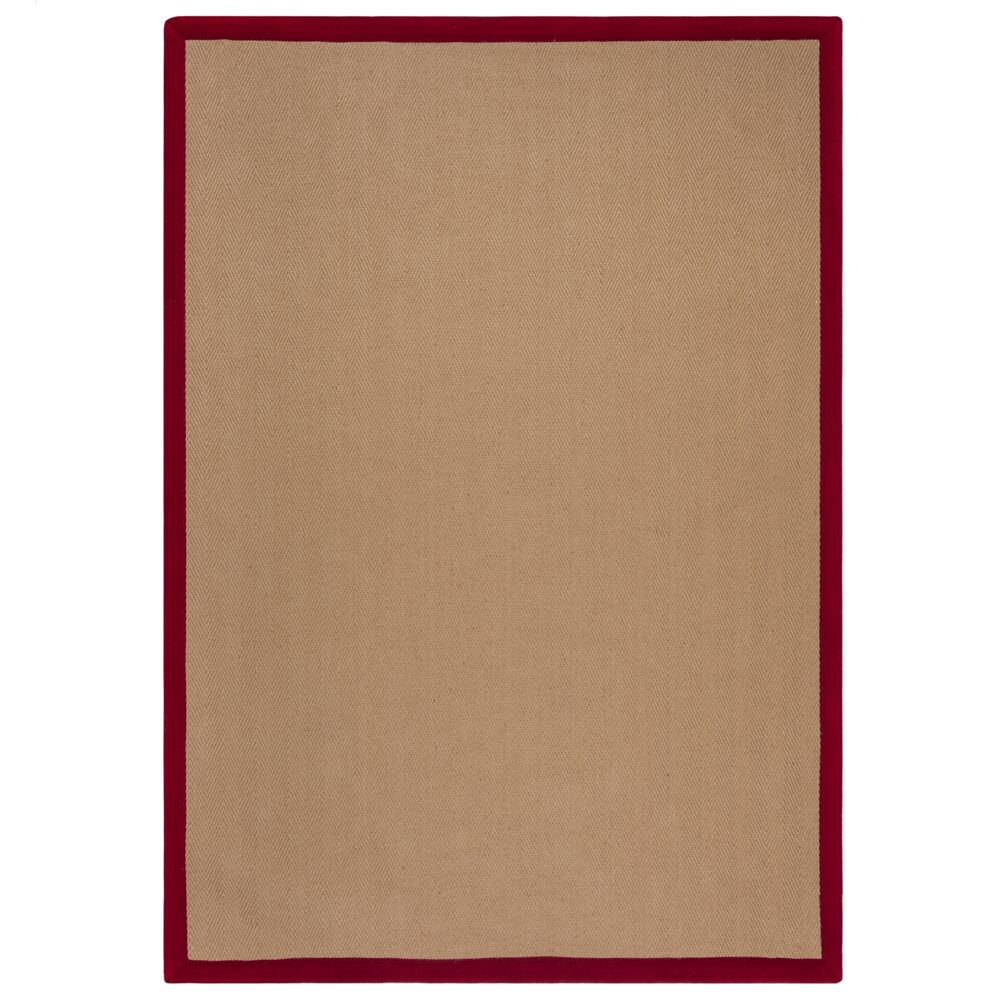 Jute-Teppich mit Fischgrätenmuster und Bordüre TRENT KIRA_Rechteckig_