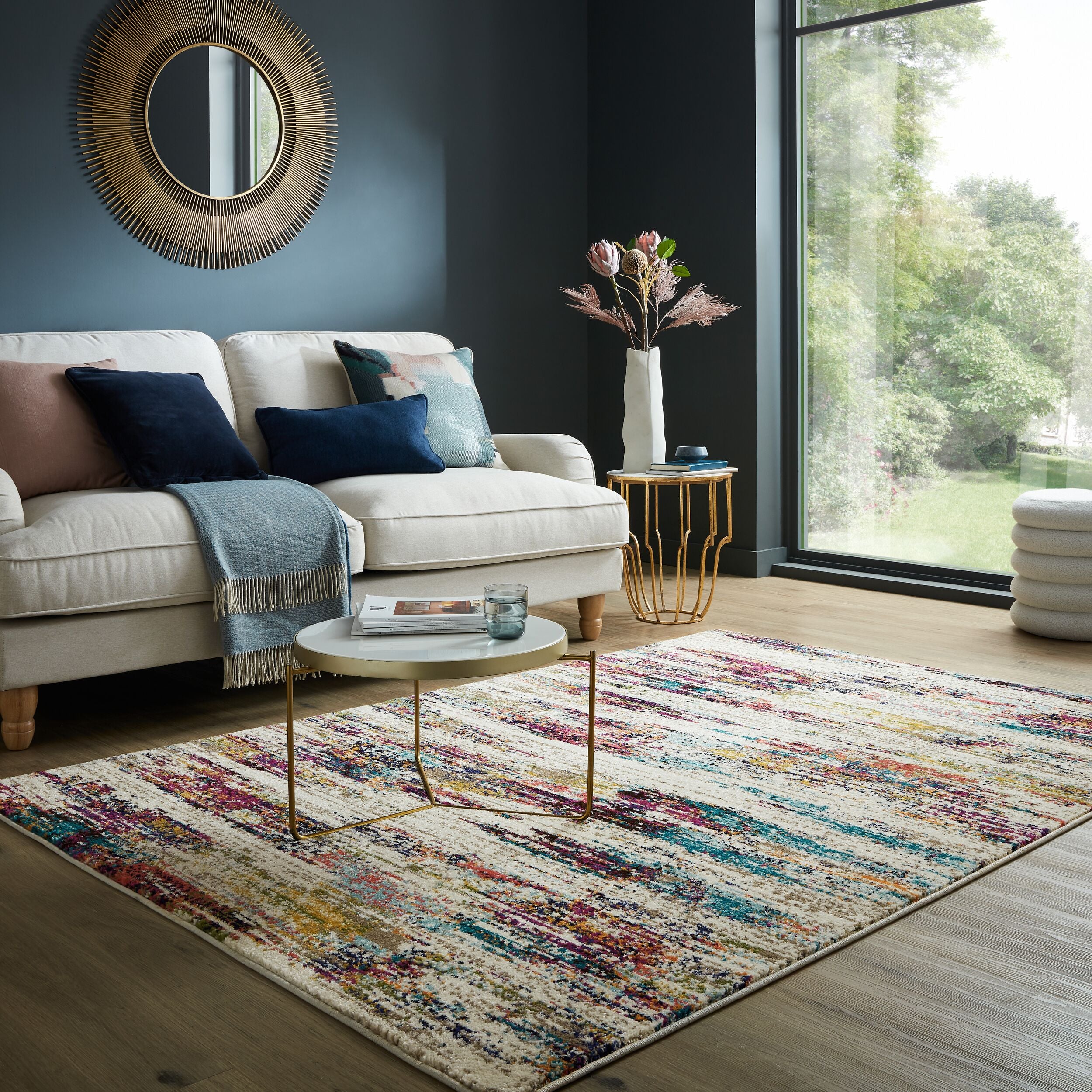 Teppich Abstrakt Multicolor – Strapazierfähig & Modern für Zuhause – Kadima Design