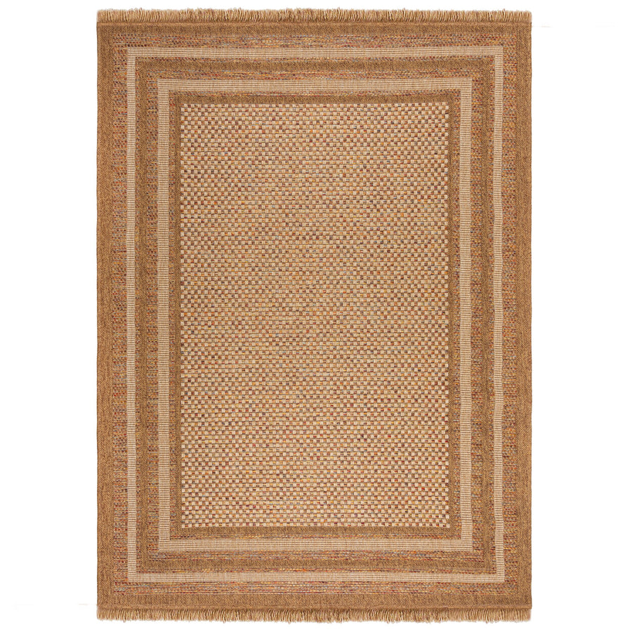 Outdoor Teppich Boho Streifen Bordüre - Balkon schmutzabweisend_Rechteckig_