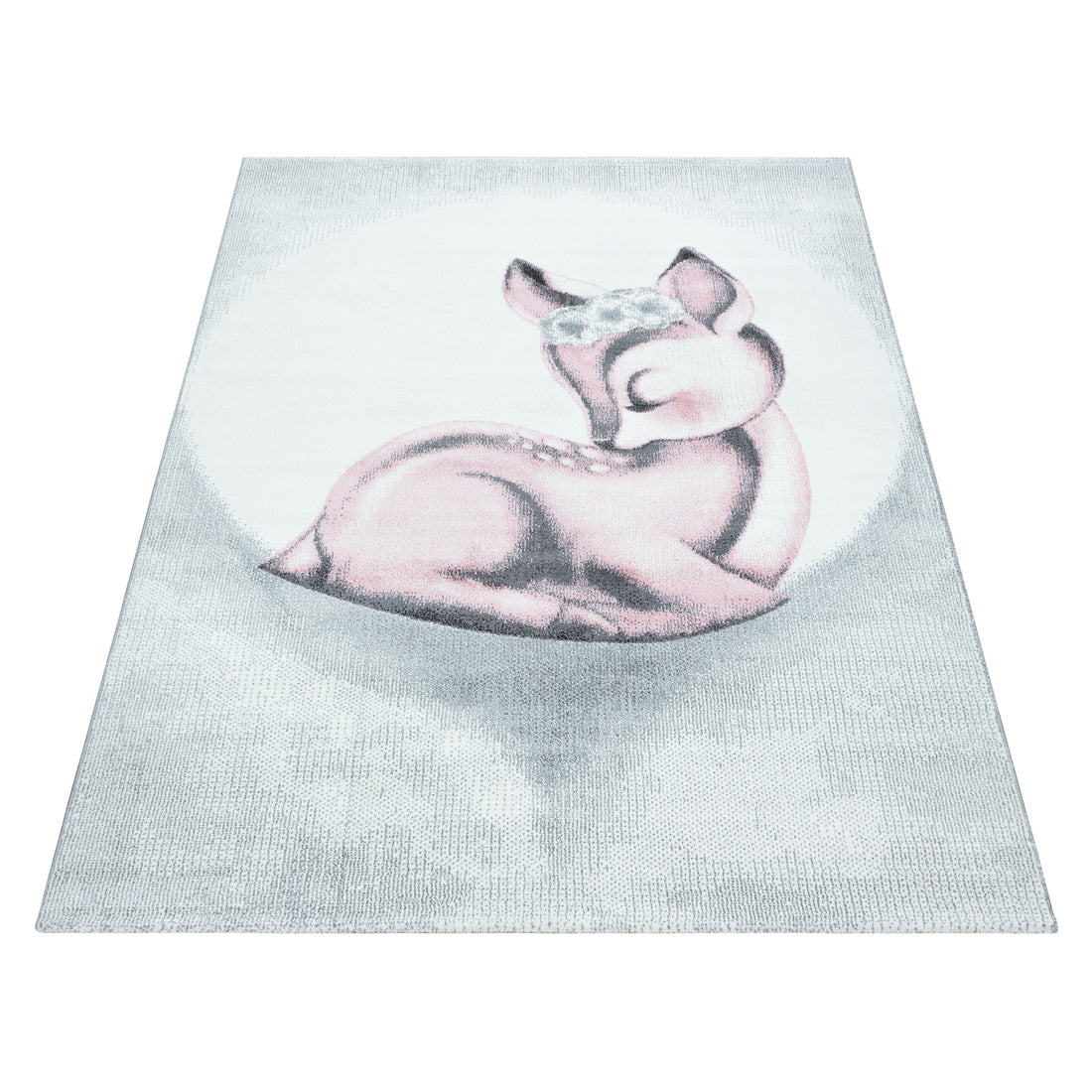Teppich Kinder Kurzflor Reh Polypropylen Kinderzimmer Pink Läufer 80x150 Läufer