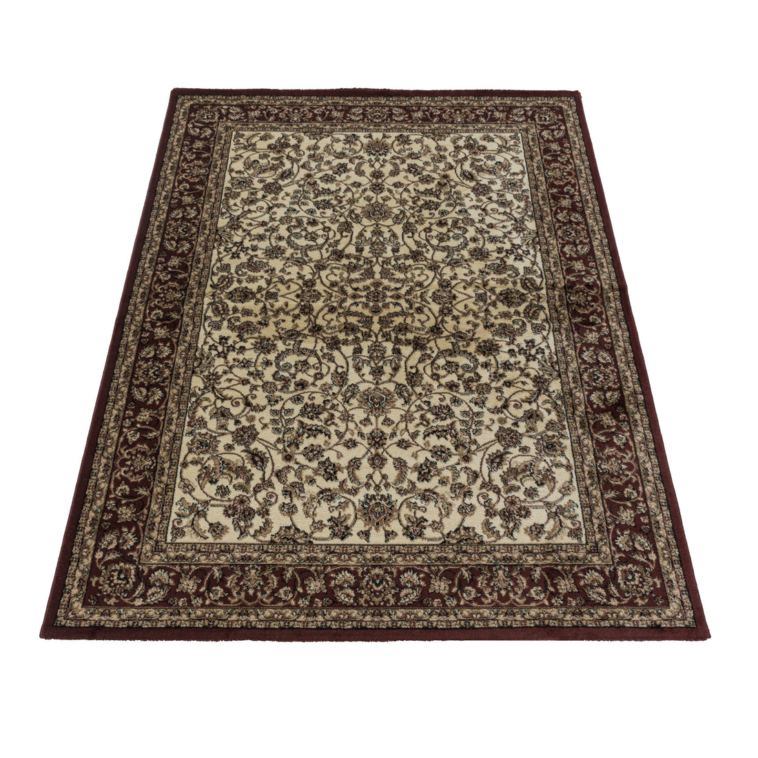 Teppich Kurzflor Boho Ornament Polypropylen Gewebt Creme Läufer 80x150_Läufer_
