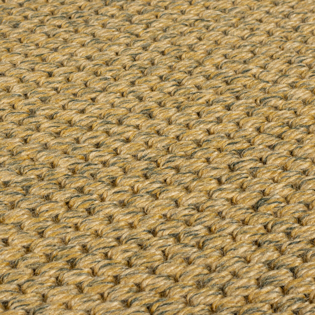 Outdoor Teppich Sisal Bordüre - Balkon schmutzabweisend_Natur-Grün_Läufer_