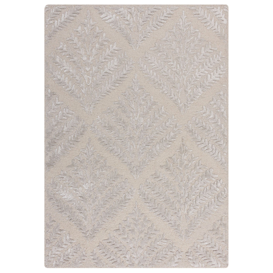 Teppich Wolle-Viskose Hoch-Tief Struktur Seidiger Glanz Blätter - Wohnzimmer_Rechteckig_