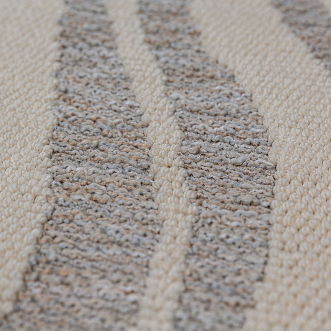 Waschbarer Teppich Abstraktes Wellenmuster - Wohnzimmer schmutzabweisend_Grau_Läufer_