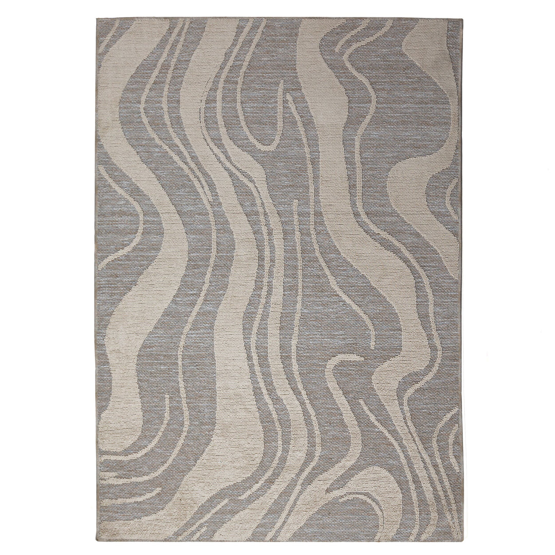 Waschbarer Teppich Abstraktes Wellenmuster - Wohnzimmer schmutzabweisend_Rechteckig_