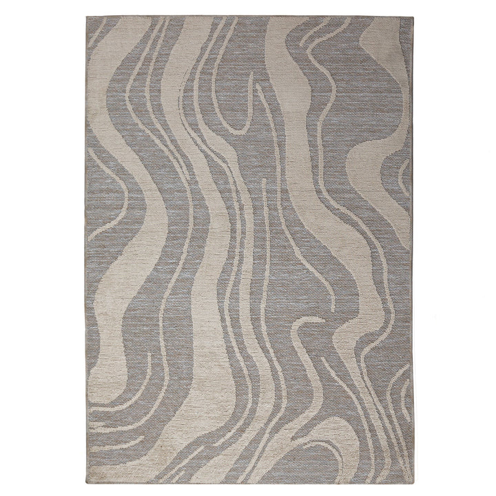 Waschbarer Teppich Abstraktes Wellenmuster - Wohnzimmer schmutzabweisend_Rechteckig_