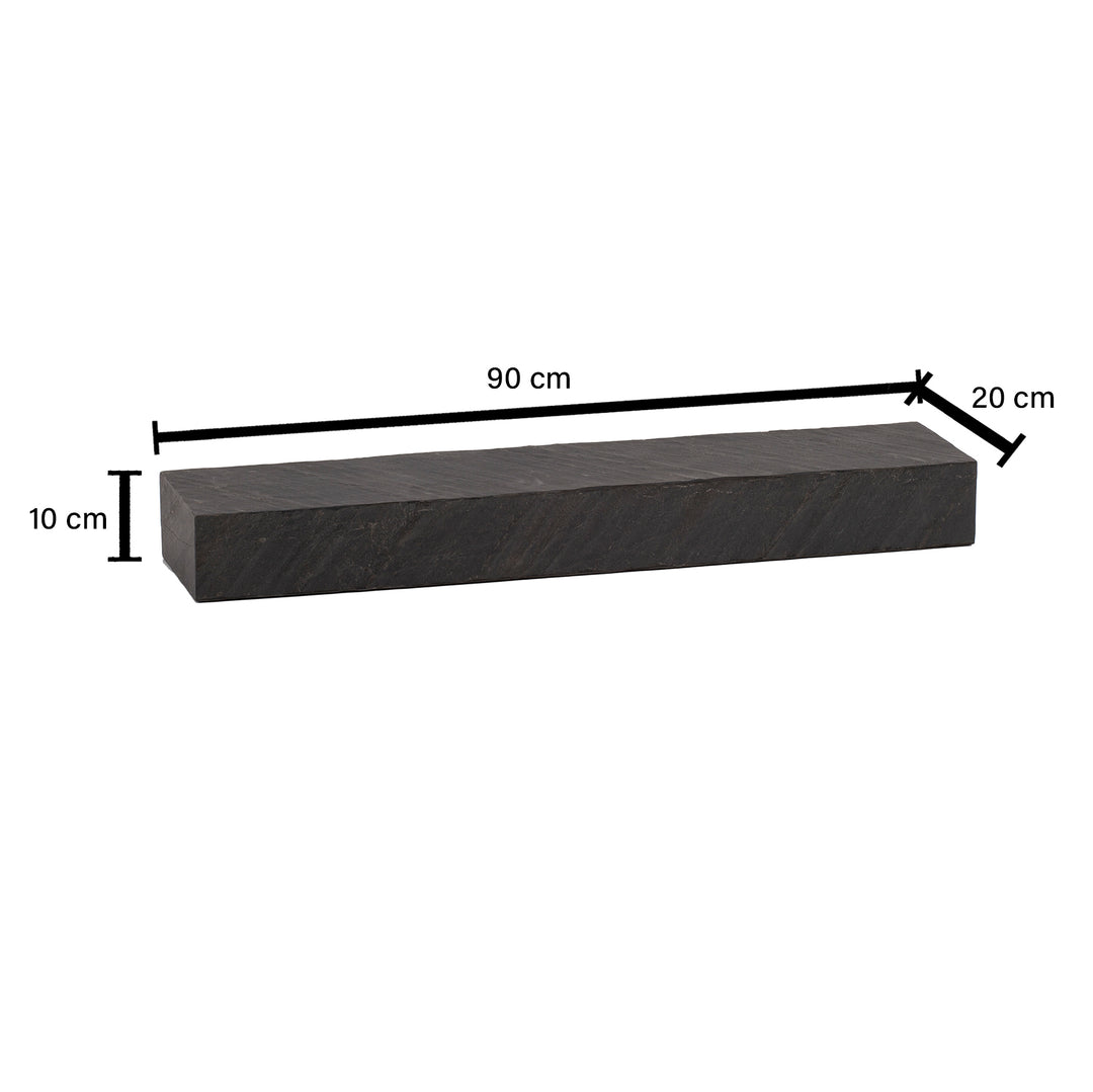 Wandregal 60x10x20 cm Mango Massivholz / Steinoptik Hängeregal Modern - Design Schweberegal Rechteckig - Regal Hängend Wohnzimmer Anthrazit_