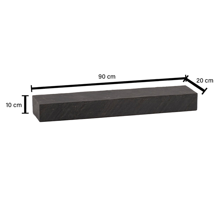 Wandregal 60x10x20 cm Mango Massivholz / Steinoptik Hängeregal Modern - Design Schweberegal Rechteckig - Regal Hängend Wohnzimmer Anthrazit_