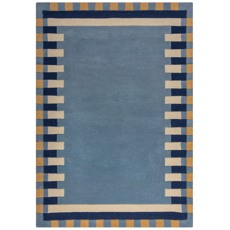 Wollteppich Geometrisches Muster - Rahmen - Wohnzimmer schmutzabweisend_Rechteckig_