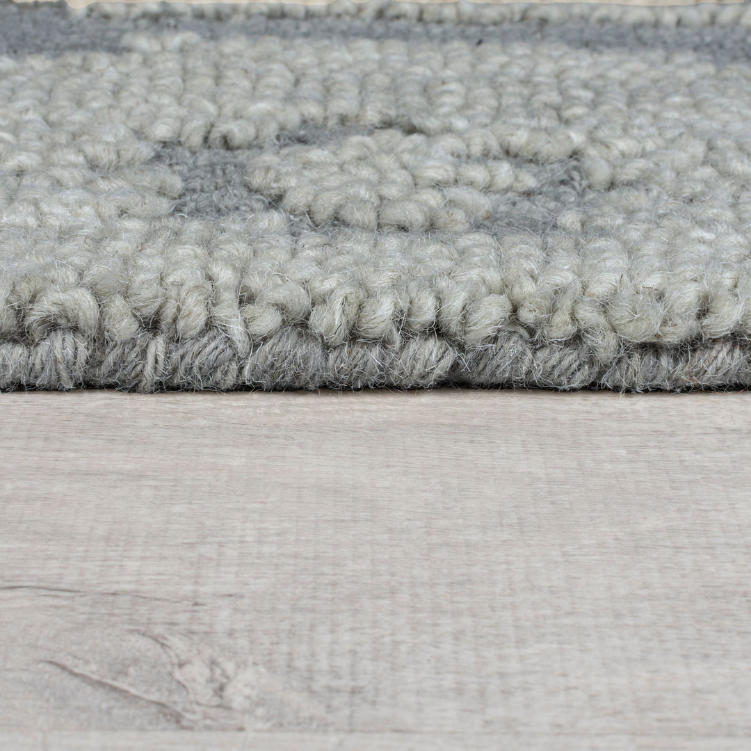 Wollteppich Handgetuftet  - Globales Ikat-Design  - Strukturiert & Pflegeleicht_Rechteckig_