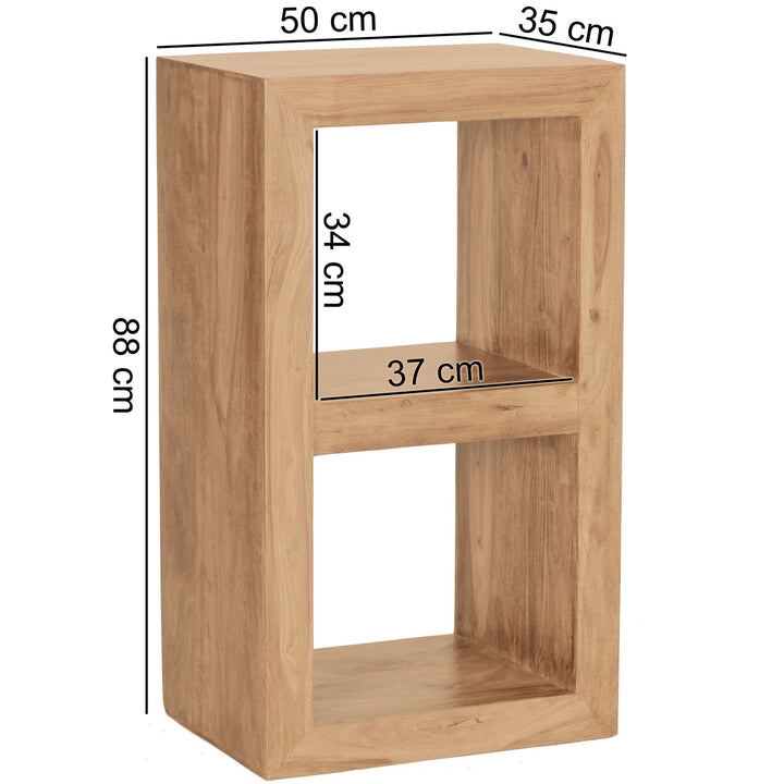 Rustikales Standregal_ Massivholz_ Akazie/Sheesham_ vielseitig nutzbar_ handgefertigt_ einfache Pflege - KADIMA DESIGN_Farbe_ Beige_ Größe_ 50x35x88 cm_
