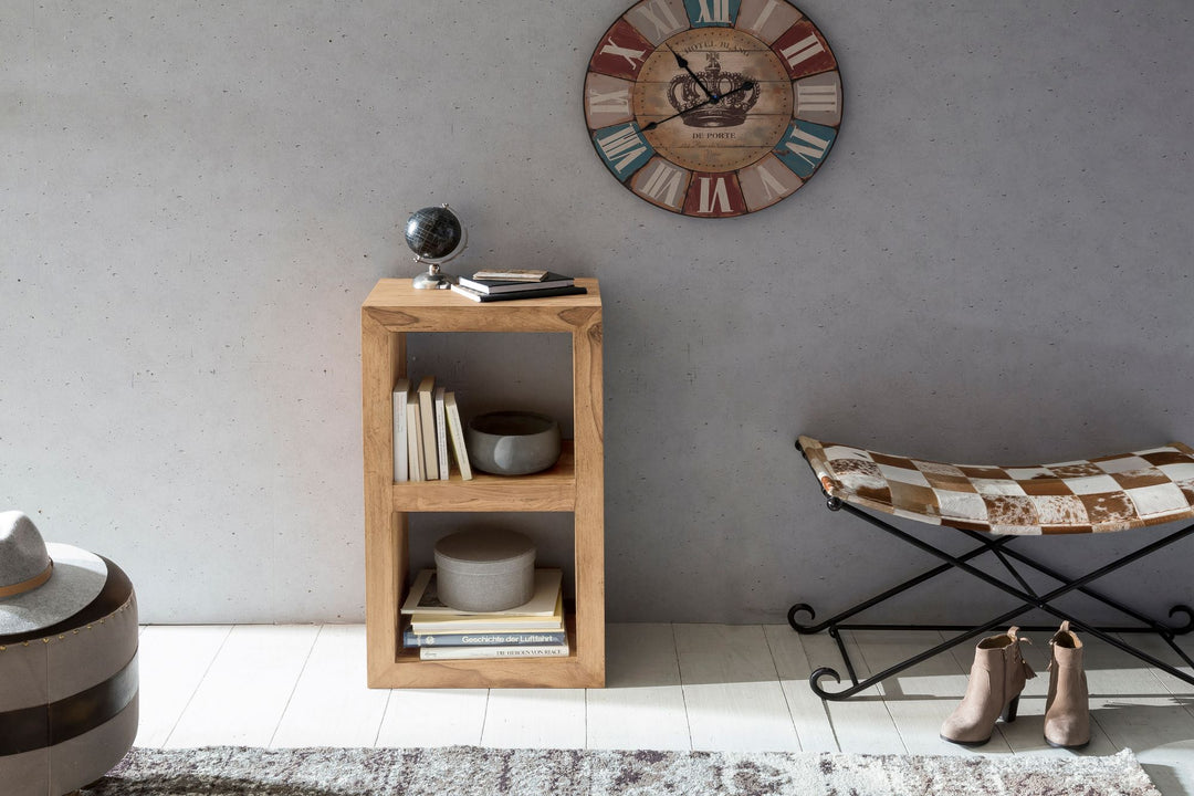 Rustikales Standregal_ Massivholz_ Akazie/Sheesham_ vielseitig nutzbar_ handgefertigt_ einfache Pflege - KADIMA DESIGN_Farbe_ Beige_ Größe_ 50x35x88 cm_
