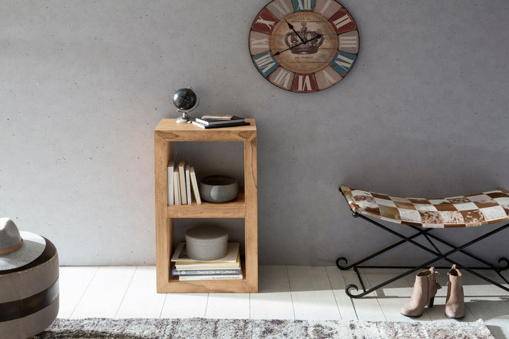 Rustikales Standregal_ Massivholz_ Akazie/Sheesham_ vielseitig nutzbar_ handgefertigt_ einfache Pflege - KADIMA DESIGN_Farbe_ Beige_ Größe_ 50x35x88 cm_
