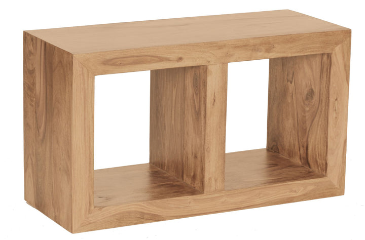 Rustikales Standregal_ Massivholz_ Akazie/Sheesham_ vielseitig nutzbar_ handgefertigt_ einfache Pflege - KADIMA DESIGN_Farbe_ Beige_ Größe_ 50x35x88 cm_