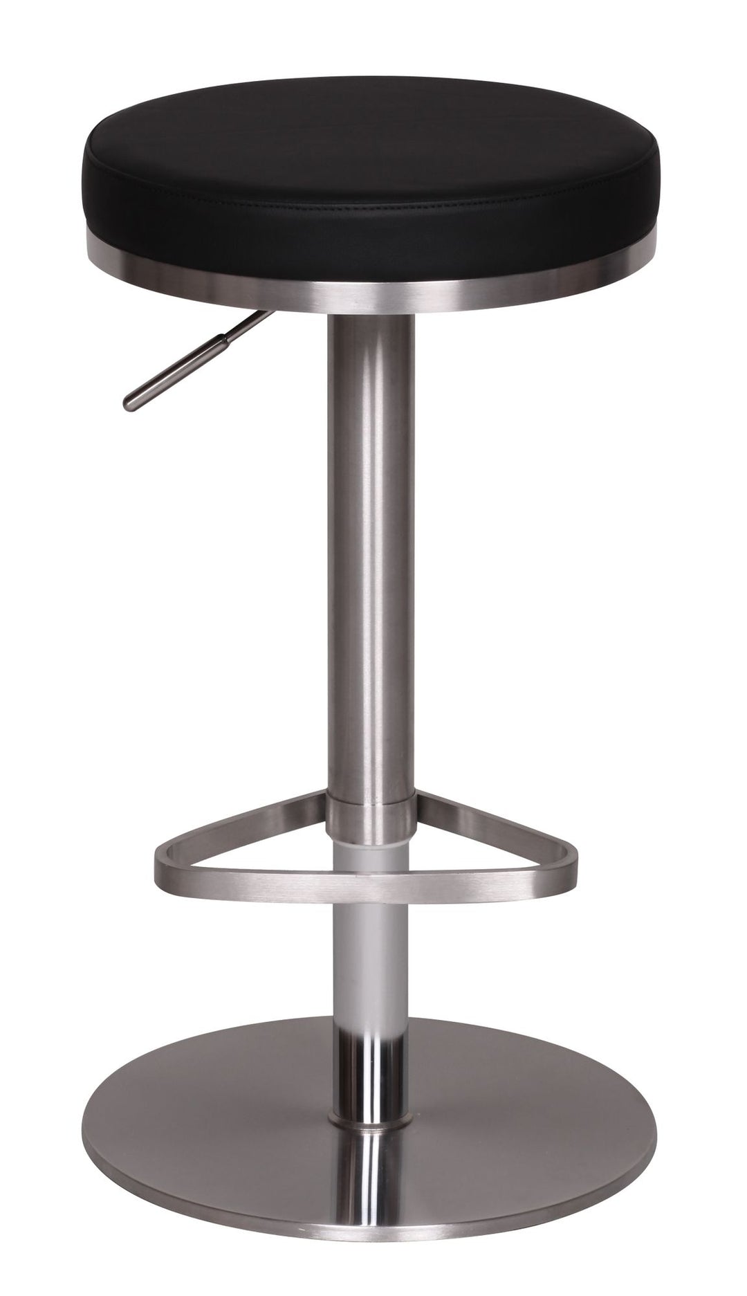 Barhocker ELBE_ höhenverstellbar_ gepolsterte Sitzfläche_ Triangel Fußablage_ max. 110 kg Belastung - KADIMA DESIGN_Farbe_ Schwarz_ Größe_ 38x38x82 cm_