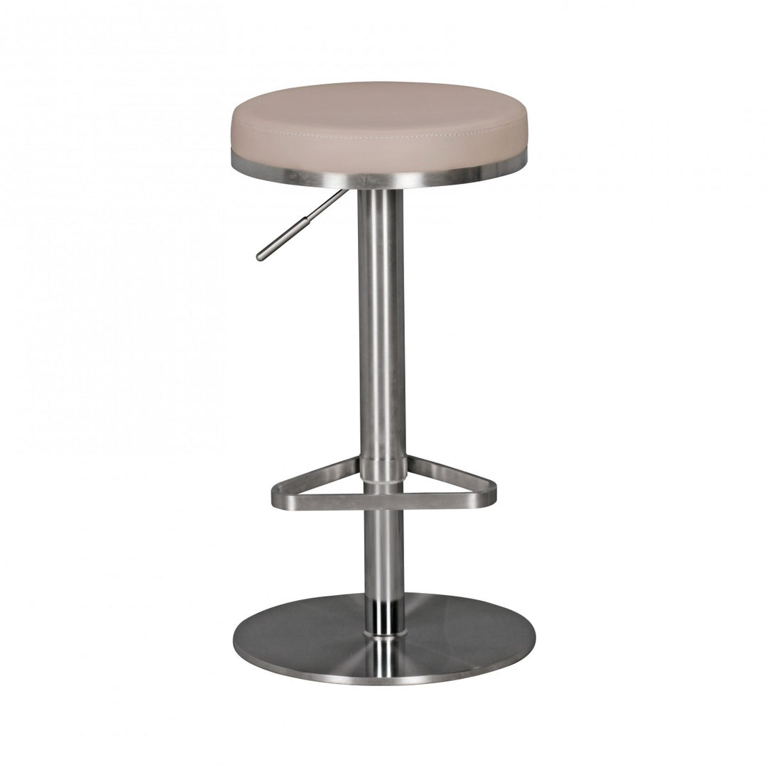 Barhocker ELBE_ höhenverstellbar_ gepolsterte Sitzfläche_ Triangel Fußablage_ max. 110 kg Belastung - KADIMA DESIGN_Farbe_ Beige_ Größe_ 38x38x82 cm_
