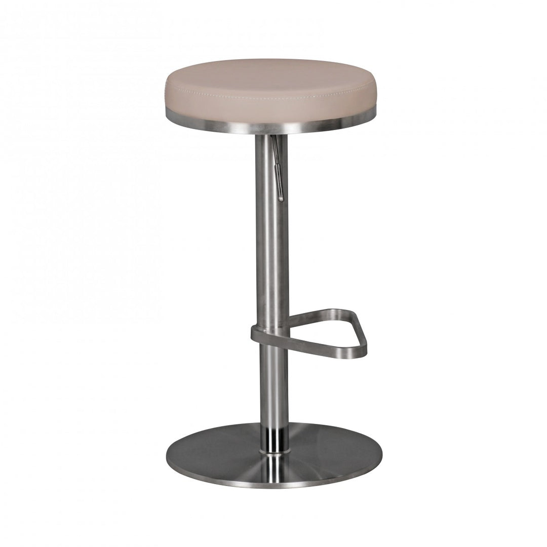 Barhocker ELBE_ höhenverstellbar_ gepolsterte Sitzfläche_ Triangel Fußablage_ max. 110 kg Belastung - KADIMA DESIGN_Farbe_ Beige_ Größe_ 38x38x82 cm_