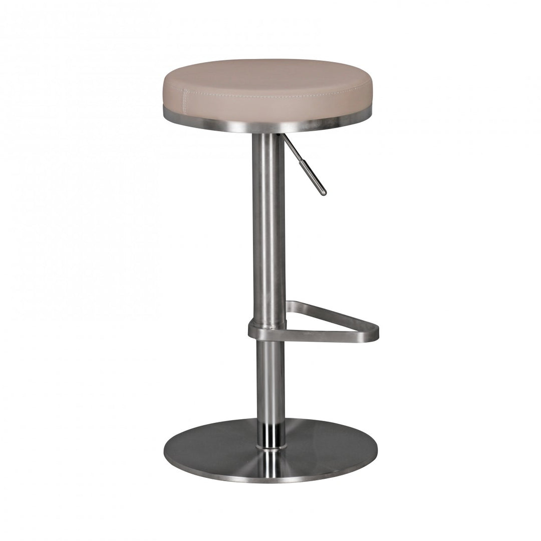 Barhocker ELBE_ höhenverstellbar_ gepolsterte Sitzfläche_ Triangel Fußablage_ max. 110 kg Belastung - KADIMA DESIGN_Farbe_ Beige_ Größe_ 38x38x82 cm_