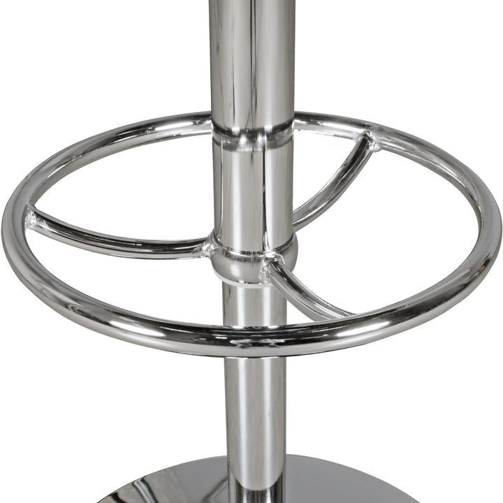 Retro-Bartisch_ Verstellbare Höhe_ Aluminium-Look_ Kunstleder - Trendig & Stabil - KADIMA DESIGN_Größe_ 60x60x68 cm_