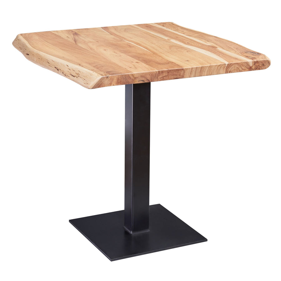 Massivholz-Tisch mit Quadratischer Baumkante und Edelstahlstandfuß_ Einzigartiges Unikat - KADIMA DESIGN_Größe_ 80x75x75 cm_#sku_BARWL5.975#