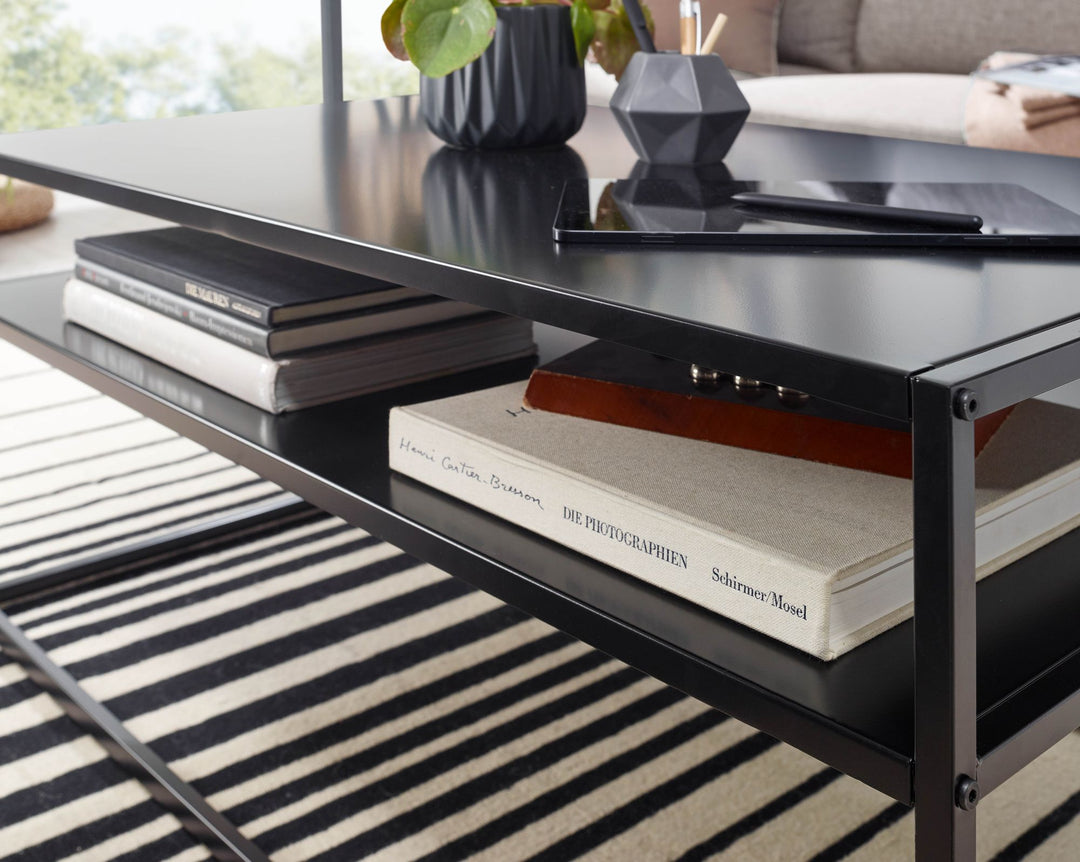 Couchtisch "Modern Edge"_ Robuster Industrial-Stil Wohnzimmertisch mit Stauraum - KADIMA DESIGN_Größe_ 100x60x45 cm_