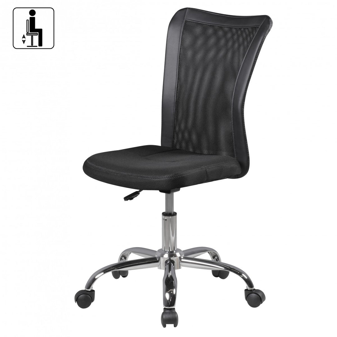 Kinderdrehstuhl Schreibtisch_ ergonomisch_ Netz_ höhenverstellbar_ bis 30 kg_ in Pink/Schwarz_ Blau/Schwarz - KADIMA DESIGN_Farbe_ Schwarz_ Größe_ 60x60x100 cm_
