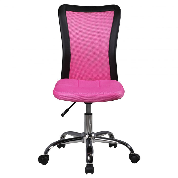Kinderdrehstuhl Schreibtisch_ ergonomisch_ Netz_ höhenverstellbar_ bis 30 kg_ in Pink/Schwarz_ Blau/Schwarz - KADIMA DESIGN_Farbe_ Rosa_ Größe_ 60x60x100 cm_