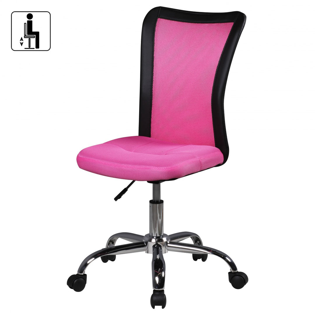 Kinderdrehstuhl Schreibtisch_ ergonomisch_ Netz_ höhenverstellbar_ bis 30 kg_ in Pink/Schwarz_ Blau/Schwarz - KADIMA DESIGN_Farbe_ Rosa_ Größe_ 60x60x100 cm_